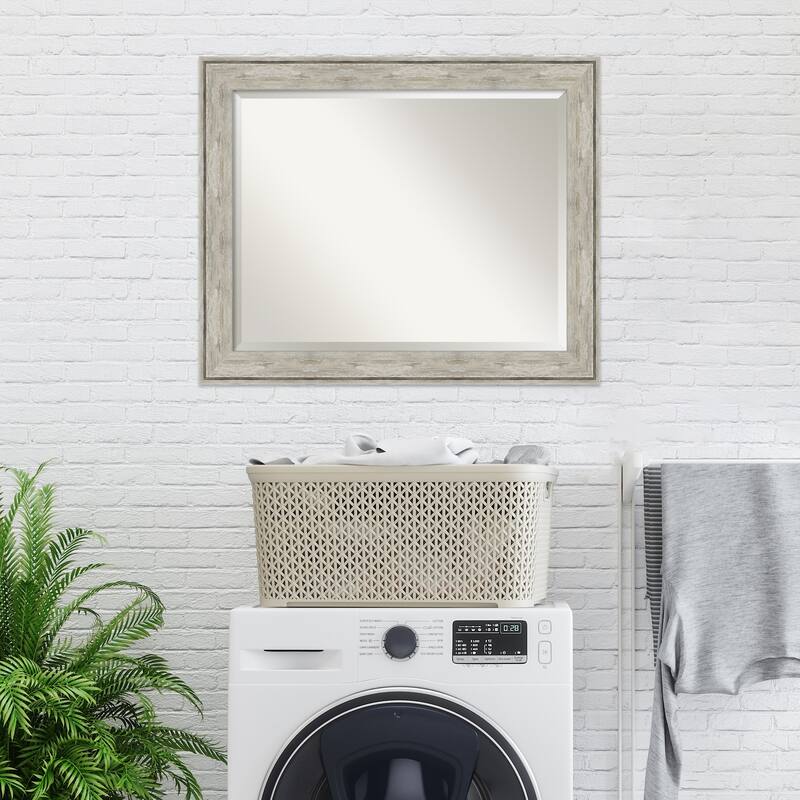 Beveled Wall Mirror - Crackled Metallic Frame - Crackled Metallic