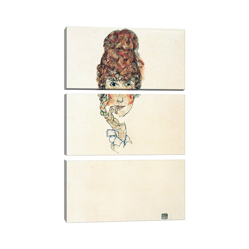 iCanvas "Portrait of Edith Schiele" by Egon Schiele 3-Piece Canvas Wall Art Set