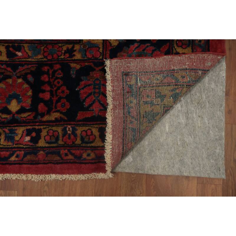 Hand Knotted Oriental 100% Wool Carpet Traditional Floral Pink Sarouk Area Rug - 13' 3'' X 10' 3''