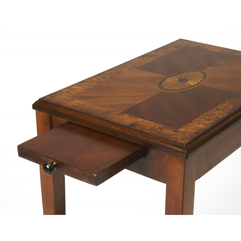 HomeRoots 25" Medium Brown Manufactured Wood Rectangular End Table With Shelf - 27