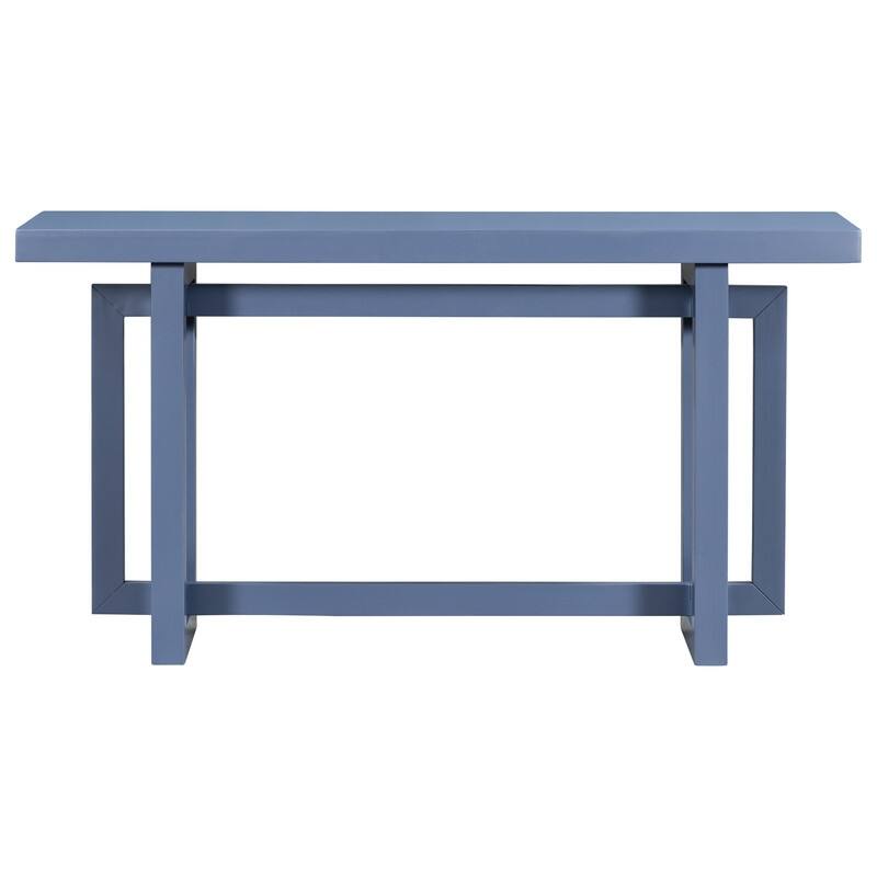 Modern Entryway Console Table with Industrial-inspired Concrete Wood Top, Hallway Foyer Sofa Long Table Entryway Table