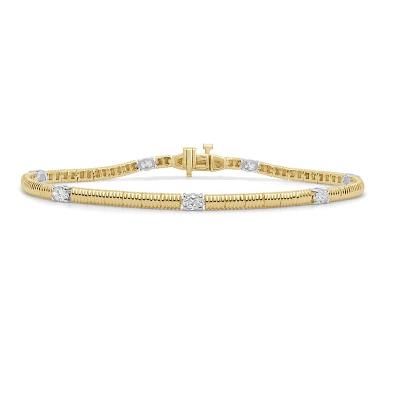 Joelle Collection 14K Gold Oval Diamond Bracelet - Two-Tone