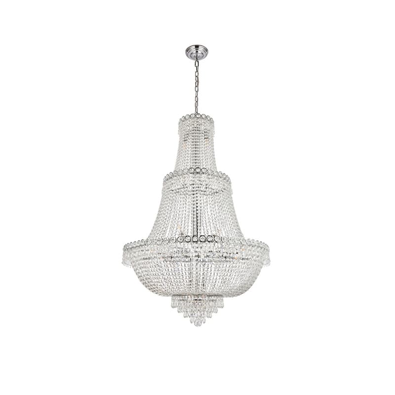 Elegant Lighting 30-inch Chrome Royal Cut Crystal Clear Large Hanging Fixture