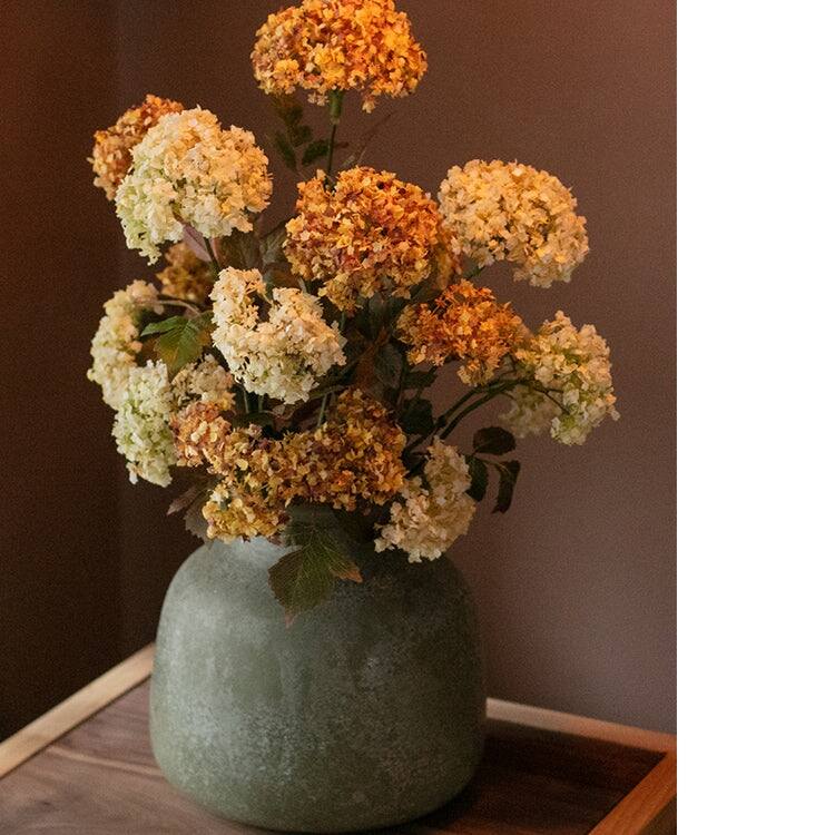 RusticReach Dark Green Matte Textured Glass Vase
