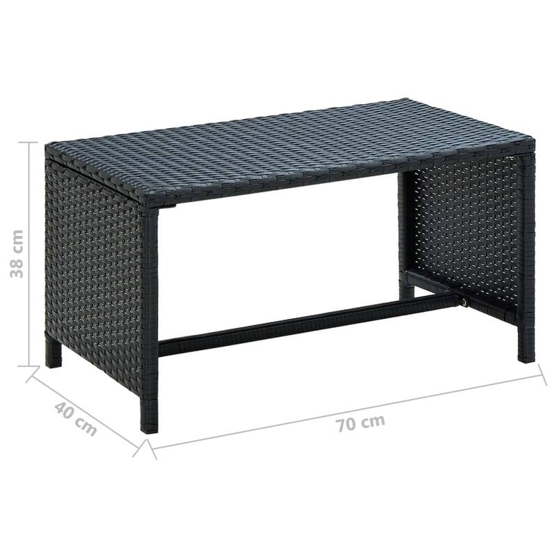 vidaXL Coffee Table Anthracite/Beige/Black/Brown 27.6"x15.7"x15" Poly Rattan