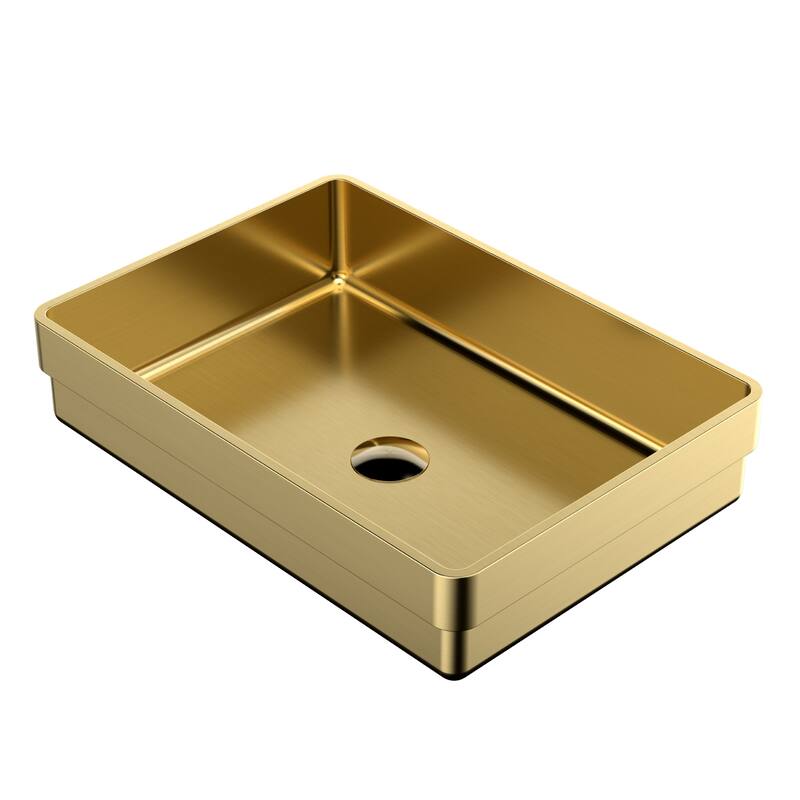 Karran Cinox Stainless Steel Rectangular Drop In Sink - Gold