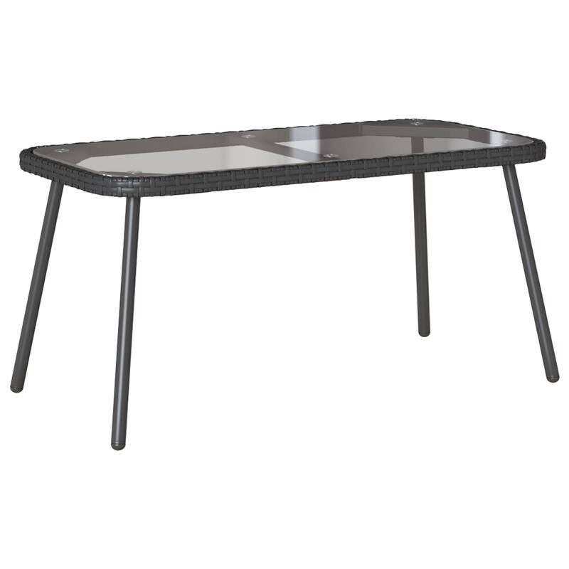 Rectangular Poly Rattan Coffee Table - 35.4 x 17.7 x 16.9 in