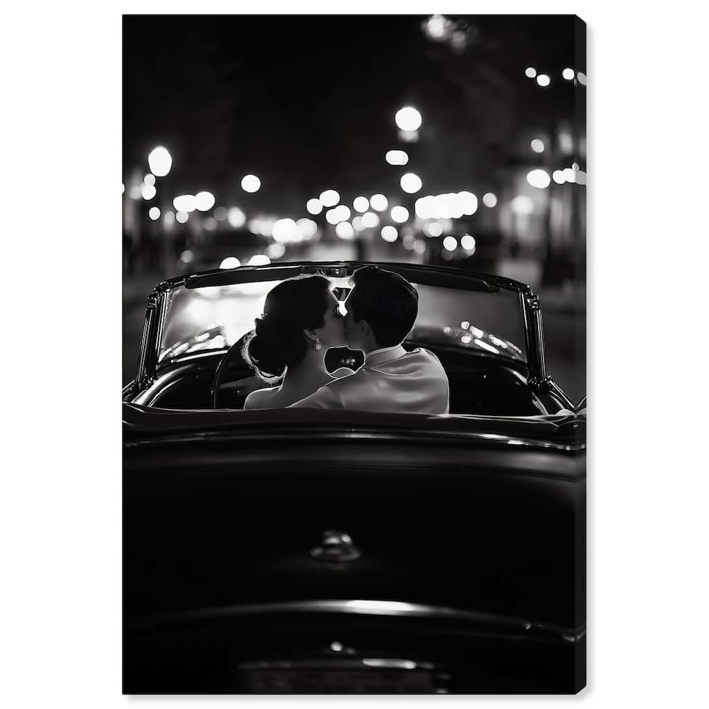 Kiss Me in the Moonlight II Canvas by Art Remedy, Gallery Wrapped