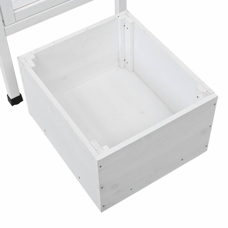 62.4-Inch Wooden Cold Frame Greenhouse - Balcony Design with Adjustable Shelves and Movable Storage Box
