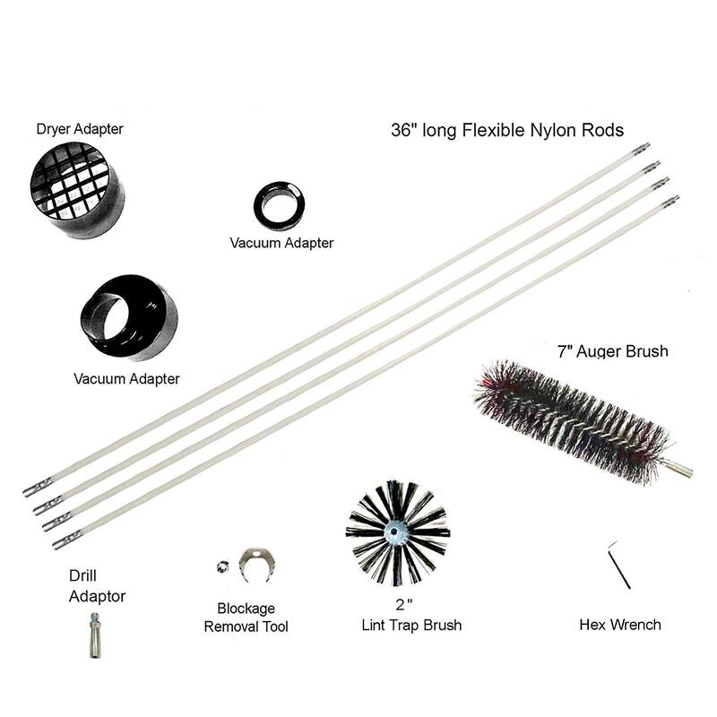 11 Piece Drill Powered Dryer Vent Cleaning Kit