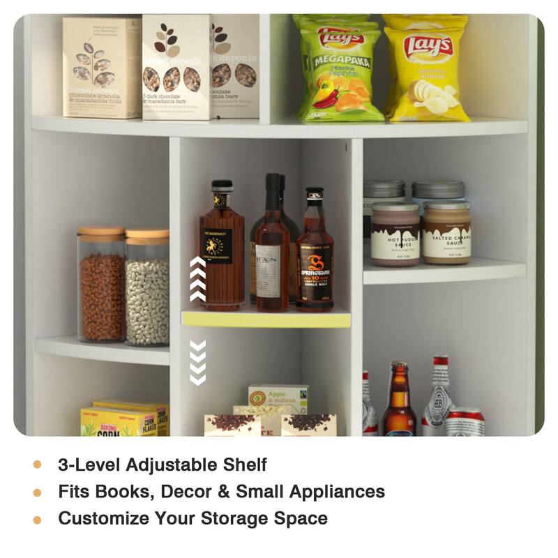 VECELO 4-Tier Adjustable Corner Bookshelf with Charging Station 3 AC Outlets & 2 USB Ports Waterproof Eco-Friendly Design