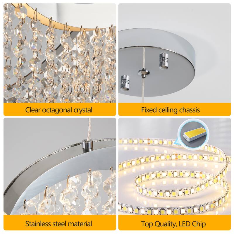 Dangling Wave Crystal Chandeliers for Living Room,Dinging Room