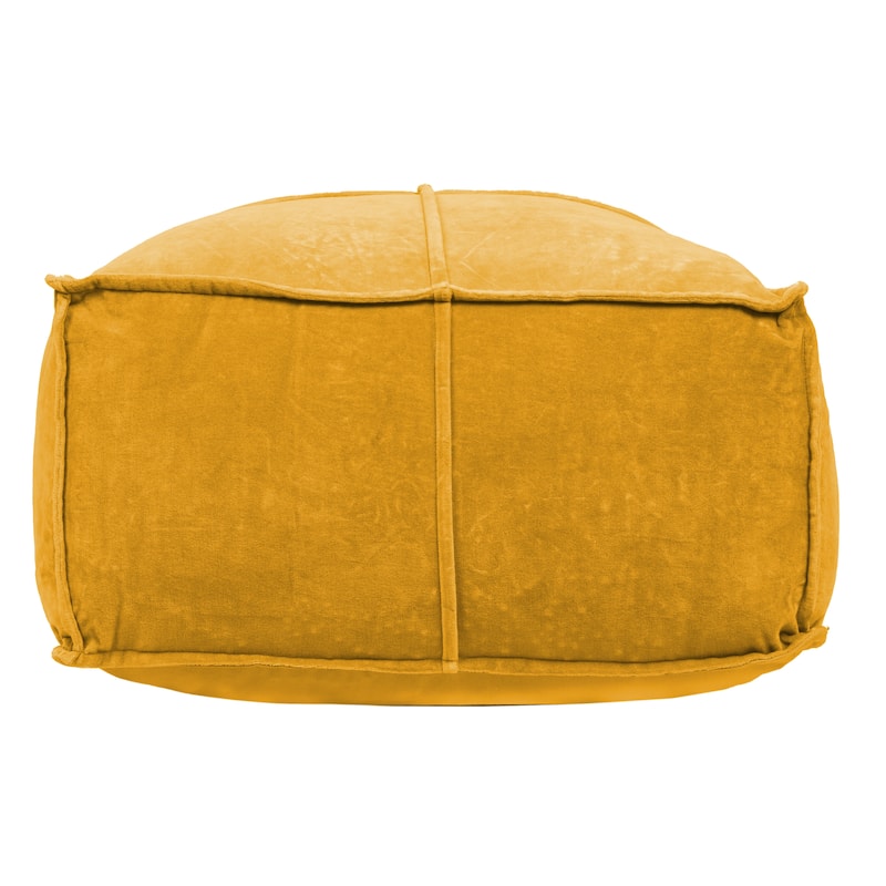 Square Cotton Velvet Pouf Seat