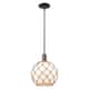 Option White Glass with Brown Rope / Oil Rubbed Bronze