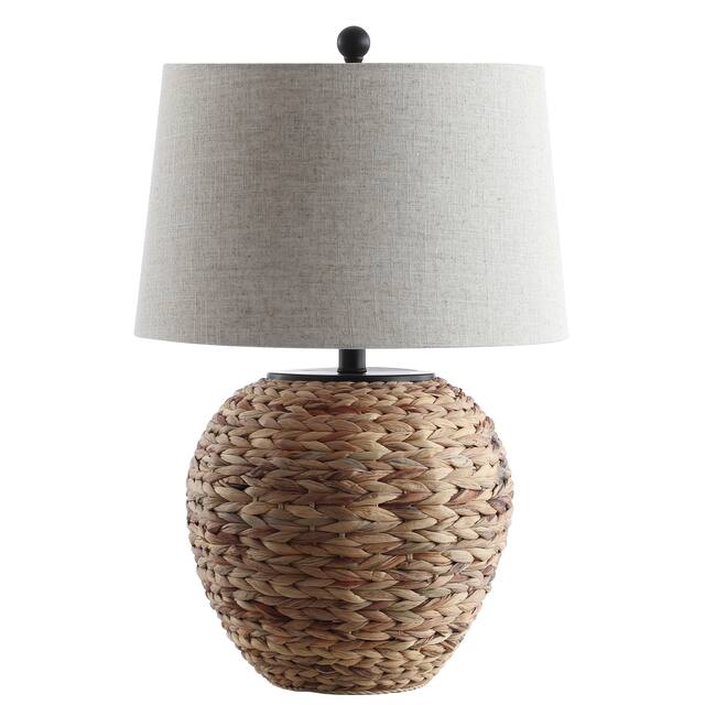 Elicia 24.5" Banana Leaf Basket LED Table Lamp, Natural by JONATHAN Y
