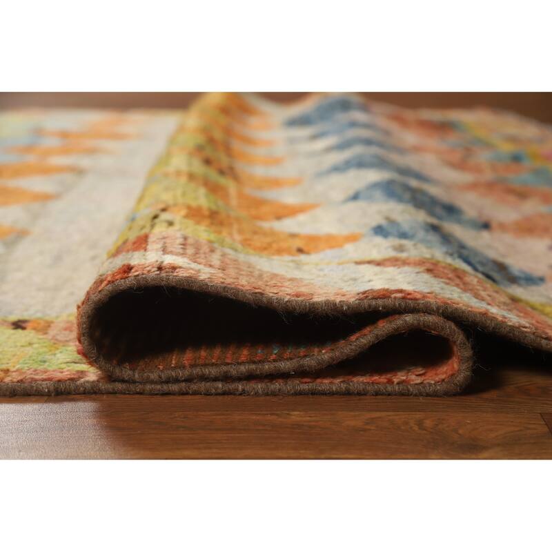 Trellis Moroccan Oriental Area Rug Handmade Multi-Color Wool Carpet - 6'9" x 10'0"