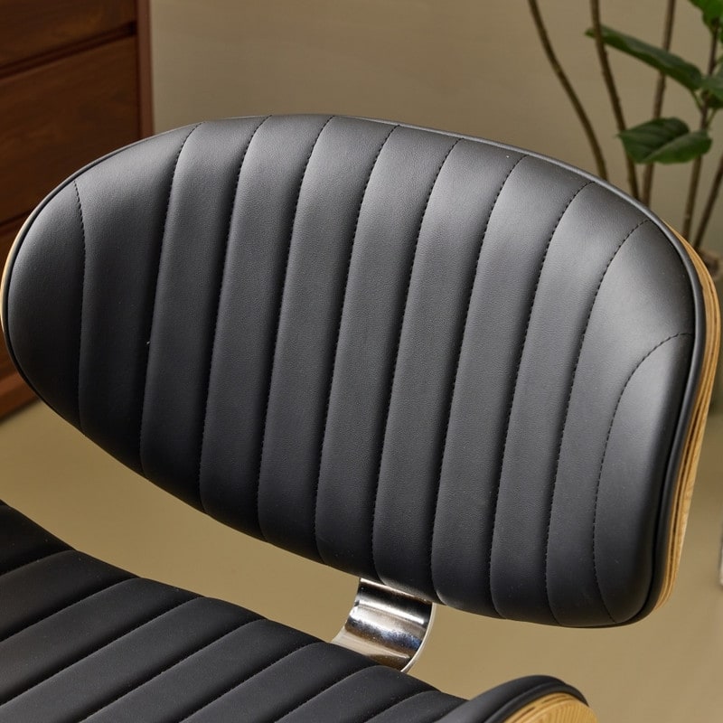PU Curved Office Chair With Antique Bronze Base