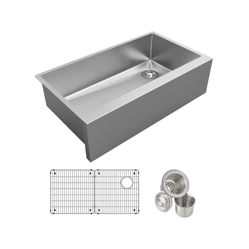Elkay Crosstown 16 Gauge Stainless Steel 35-7/8" x 20-1/4" x 9" Single Bowl Tall Farmhouse Sink - Bottom Grid(s) and Drain(s) Included