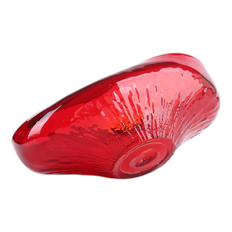 Glass Decorative Bowl Abstract Oval Modern Accent Home Decor - 6" Red - 15.25" x 8.75" x 5.5"