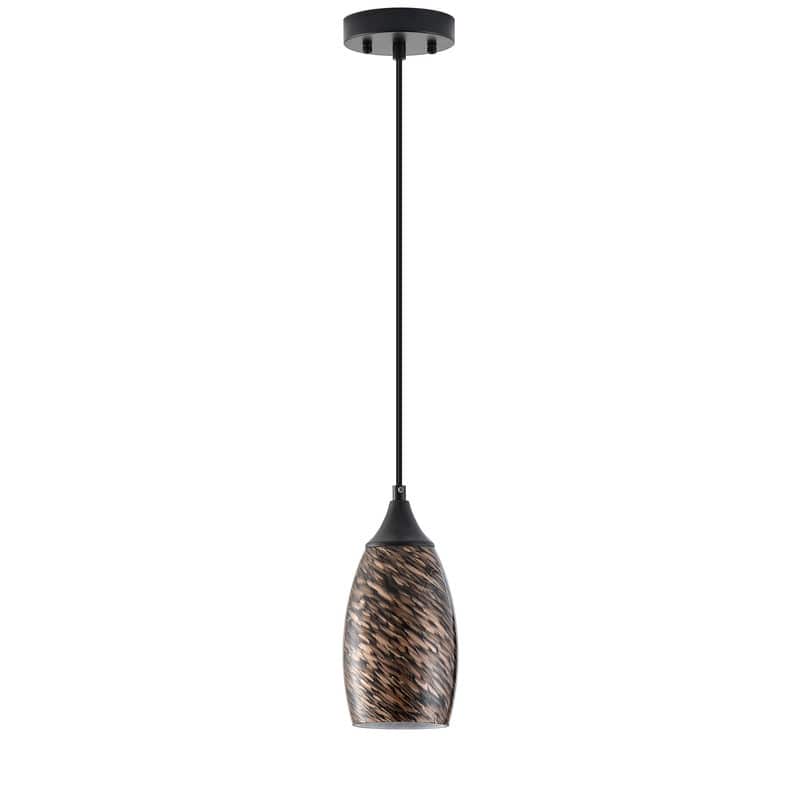 Black Metal and Glass Pendant Light for Kitchen Island Dining Room