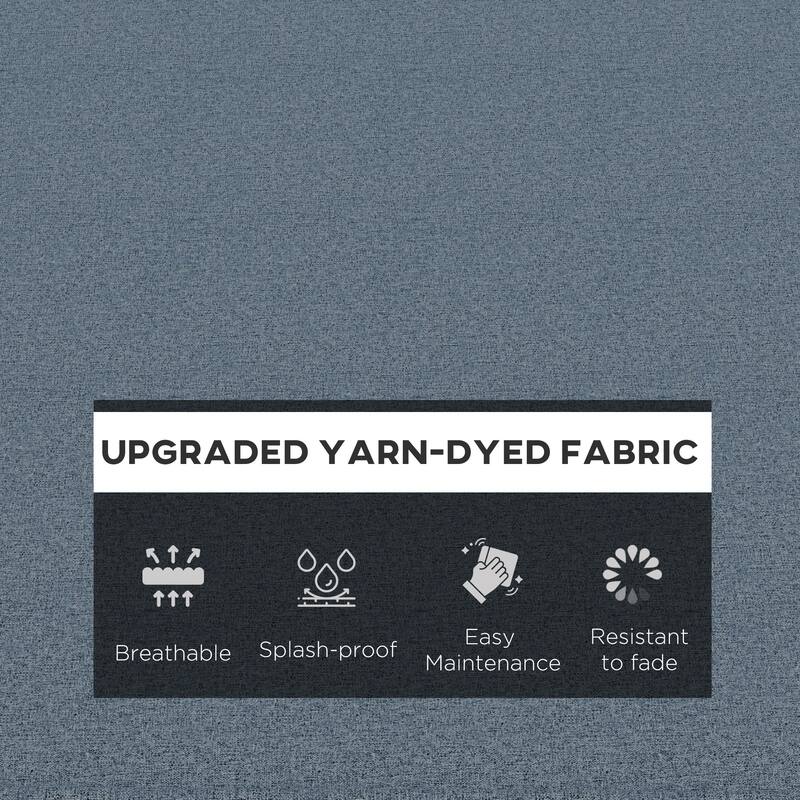 Outsunny 2 Patio Chaise Lounge Chair Cushions with Backrests, Replacement Patio Cushions with Ties for Outdoor Poolside Lounge