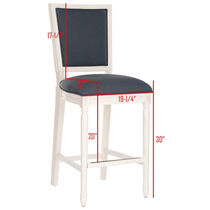 SAFAVIEH Rusmira-30 Inch Rectangular Bar Stool (Set of 2) - 23.5" x 19.3" x 47.3" - 19Wx24Dx47H