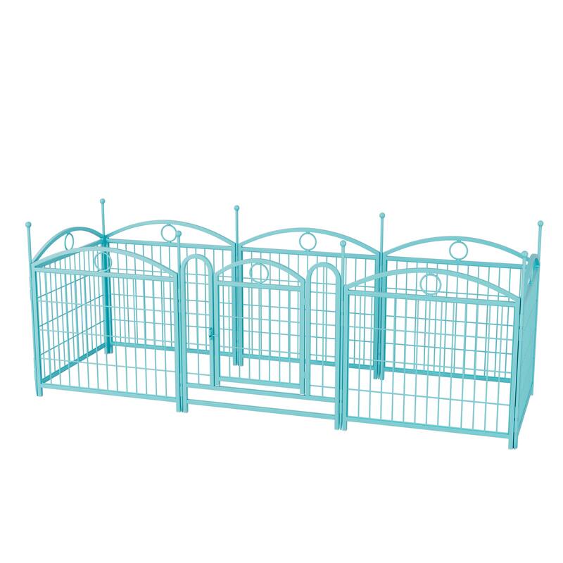 Dog Playpen 24 inch 8 Panels Metal Dog Pen Pet Dog Fence with Doors, Heavy Duty Dog Fence Puppy Pen Foldable Pet Exercise Pen