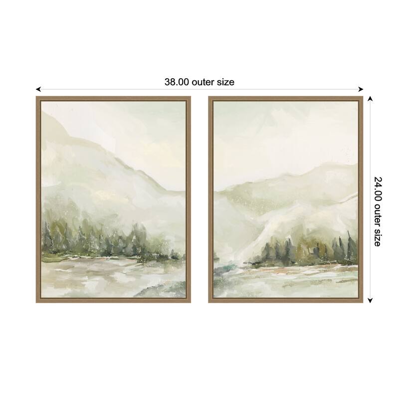 Kate and Laurel AQ Winter Landscape No. 6 2 Piece Framed Canvas Wall Art Set by Annie Quigley