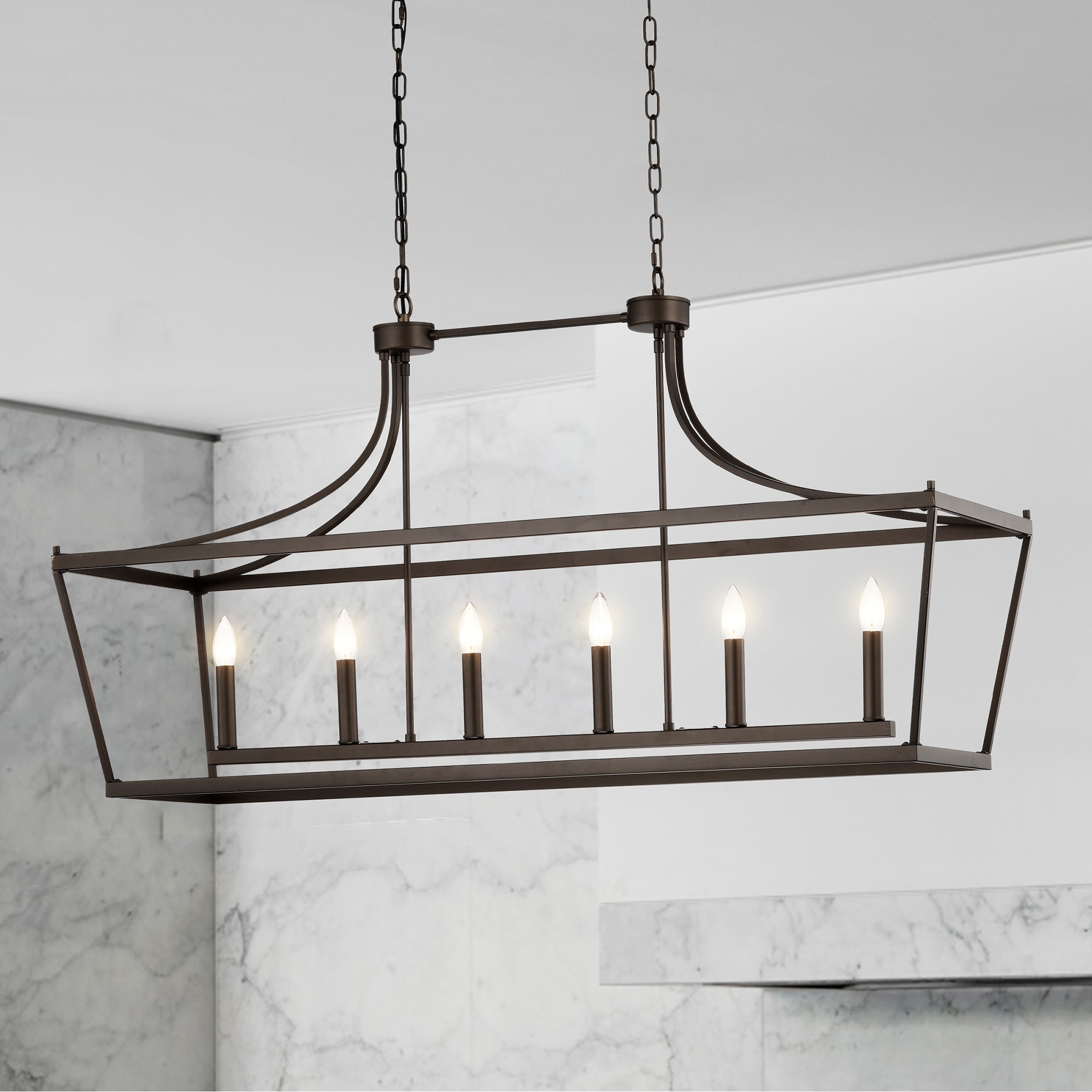Linear candelabra chandelier outlet