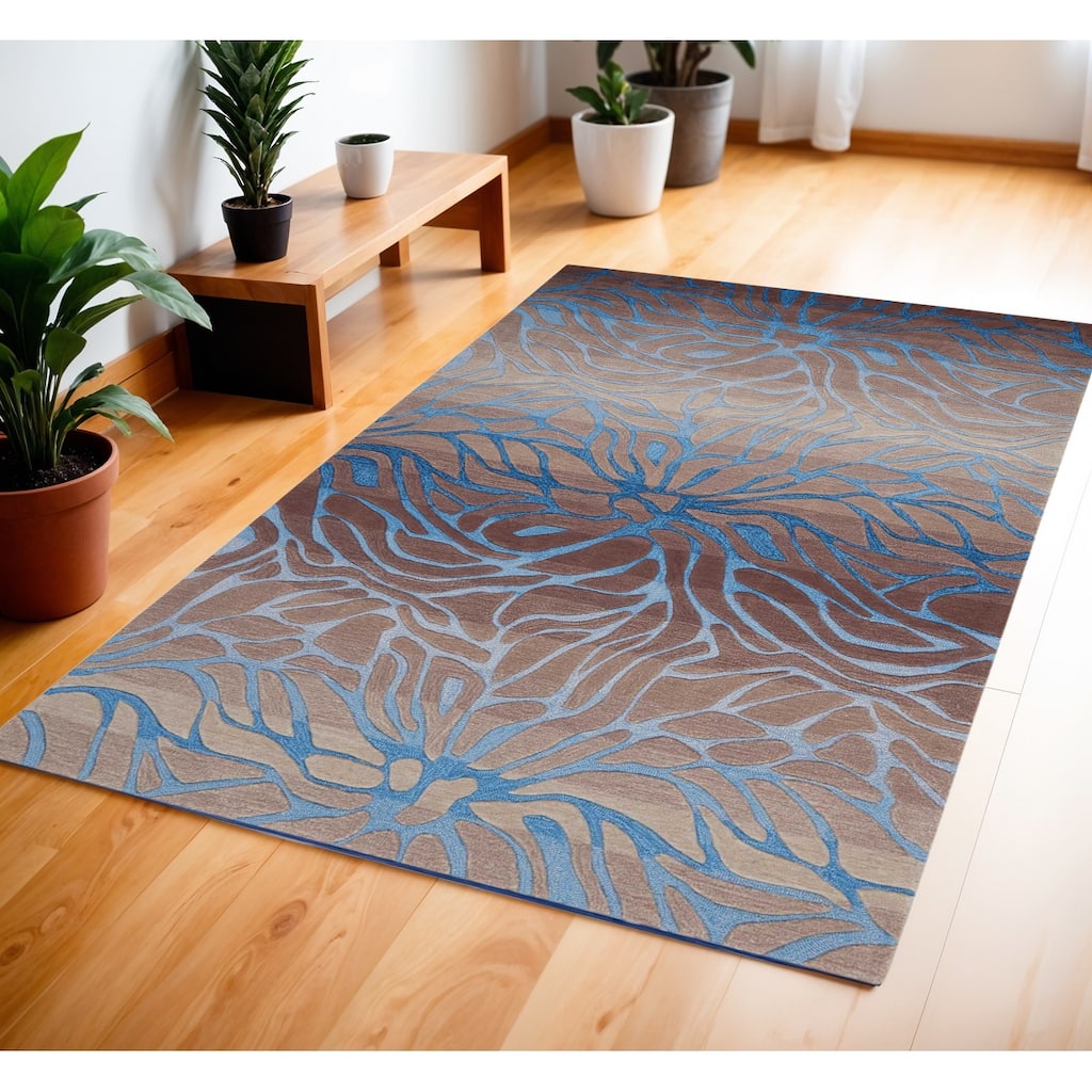 Casu Abstract Modern Stain Resistant Area Rug By HomeRoots - 66' X '42' X '0.5