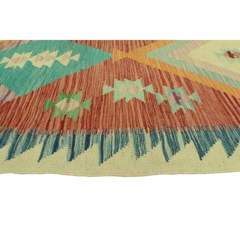 Hand-Woven Winchester Kilim Adam Rust/Navy Runner - 2'8" x 9'10"