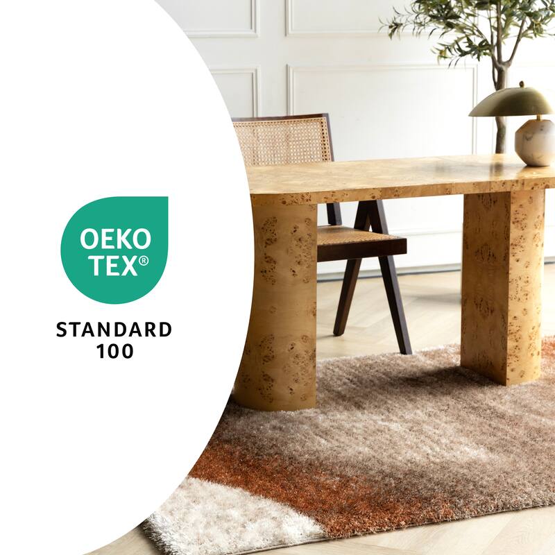 Orange Taupe Cream Sandbanks Soft Living Room Rug