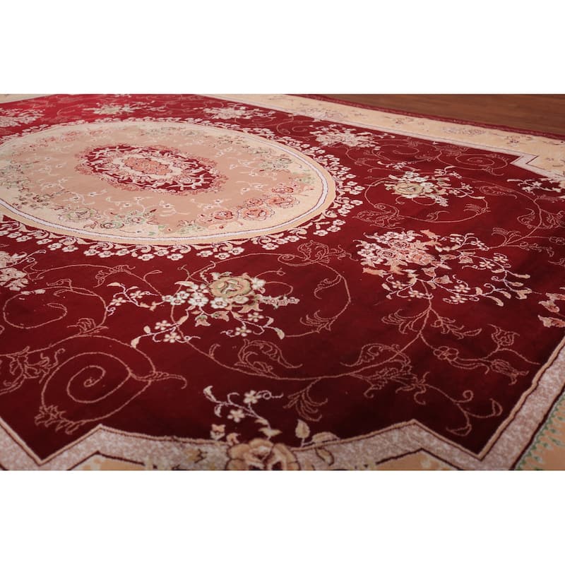 Victorian Style Kashan Turkish Area Rug Machine Made Red Carpet - 8'0" x 11'10"