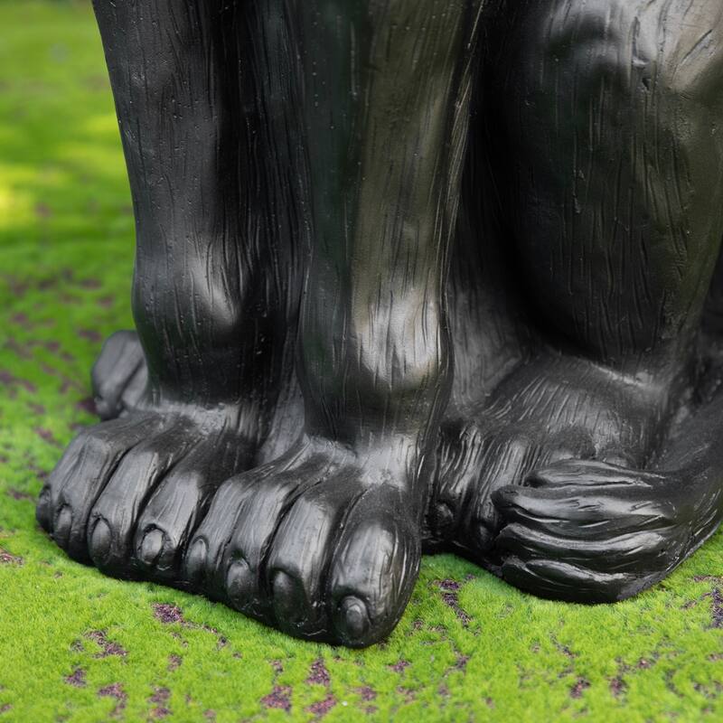 Glitzhome 36.25"H Oversized MGO Bronze/White/Black Sitting Lion Garden Statue