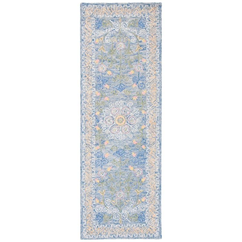 SAFAVIEH Handmade Celedonia Modern Medallion Micro-Loop Wool Area Rug
