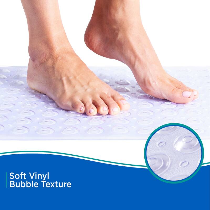 Kenney Bubble Bath, Shower, and Tub Mat, 15.25" W x 30.75" L