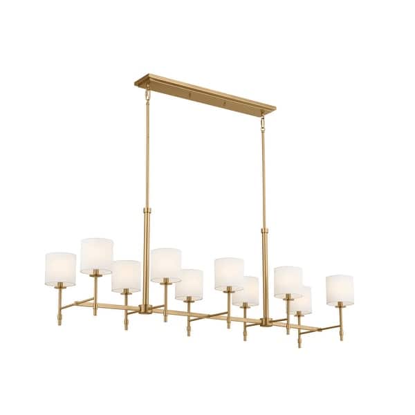 Kichler Lighting Ali 10Light Brushed Natural Brass Linear Chandelier