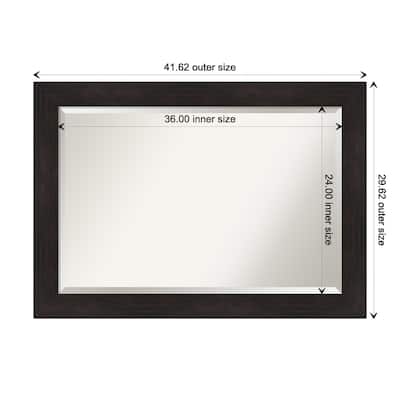 Beveled Wall Mirror - Furniture Espresso Frame - Furniture Espresso