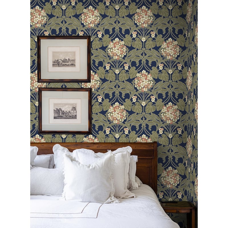 NextWall Hydrangea Floral Peel and Stick Wallpaper