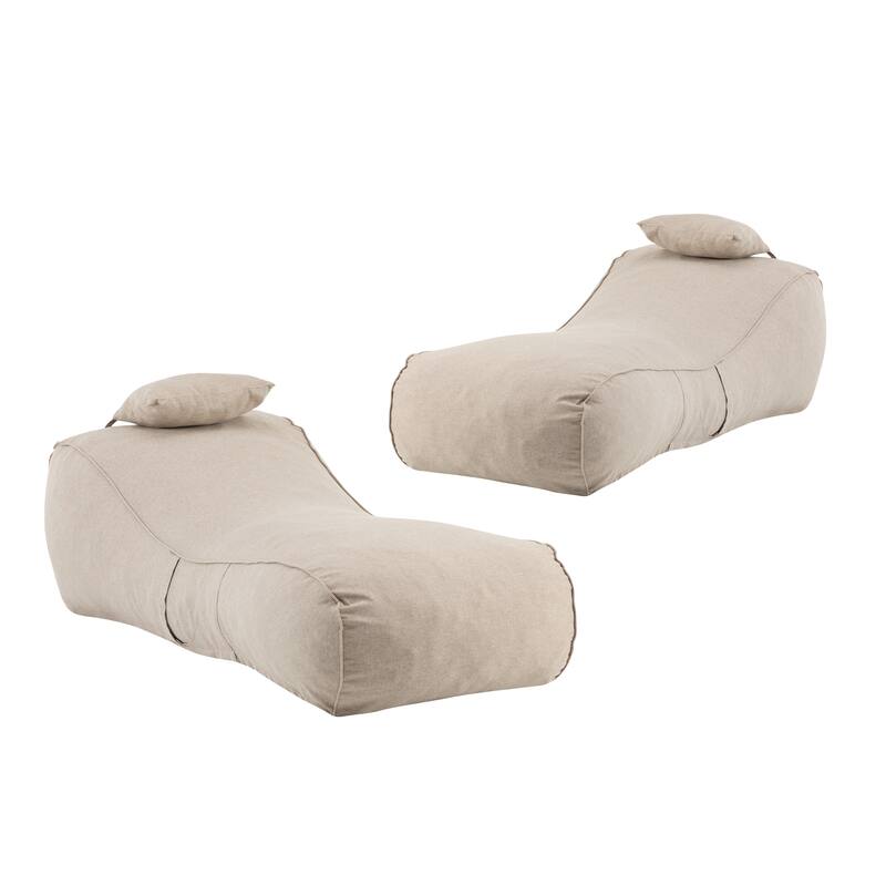 Christopher Knight Home- Ardent Foam Outdoor Bean Bag Lounge Chair (Set of 2)