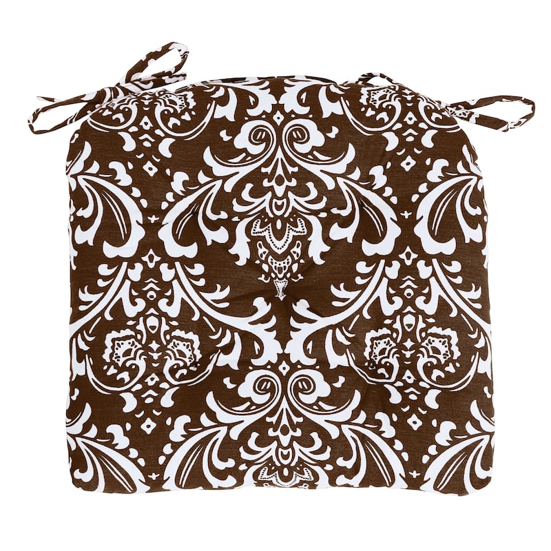 Cotton Handmade Seat Chair Cushions Pads Tufted with Ties 16''X16'' for Dinning Kitchen Living Room Office Chair Bench -Set of 4 - Brown