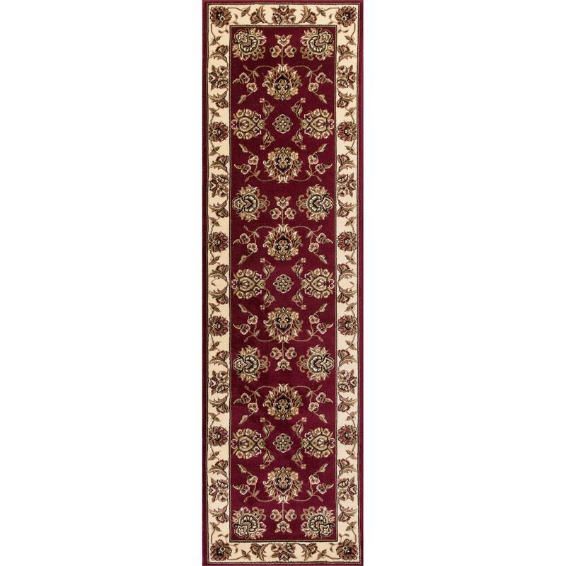 Domani Lexington Classic Floral Area Rug - 2'2" x 7'11" Runner - Red/Ivory