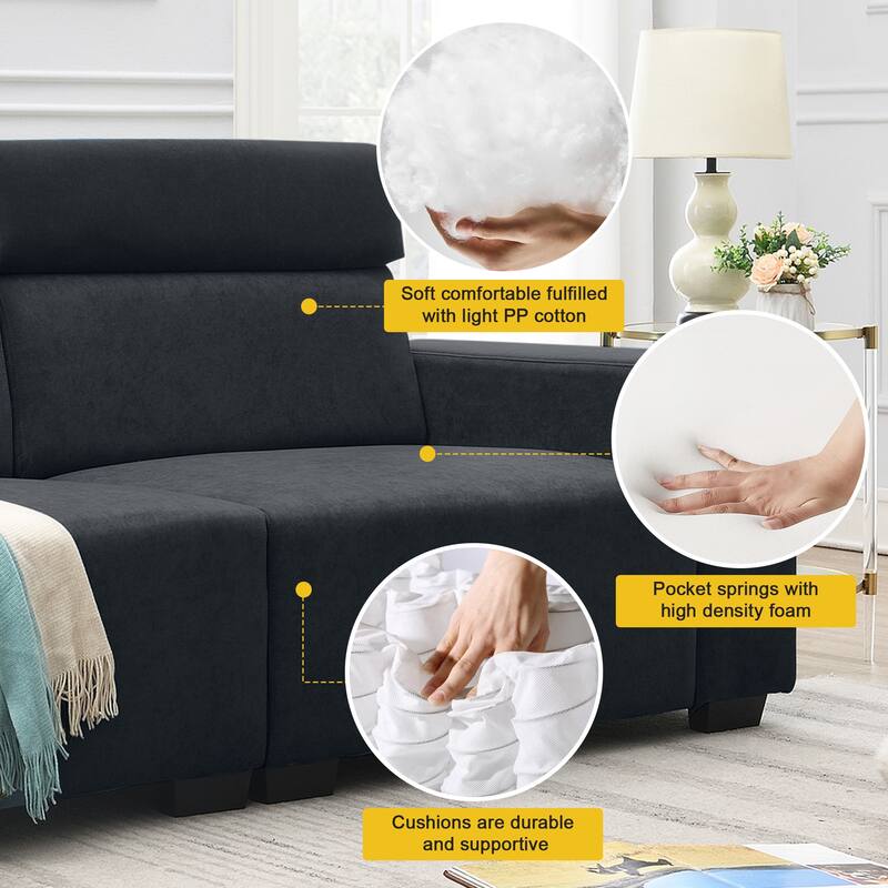 Kata Spacious and Comfortable Velvet Loveseat for Living Room