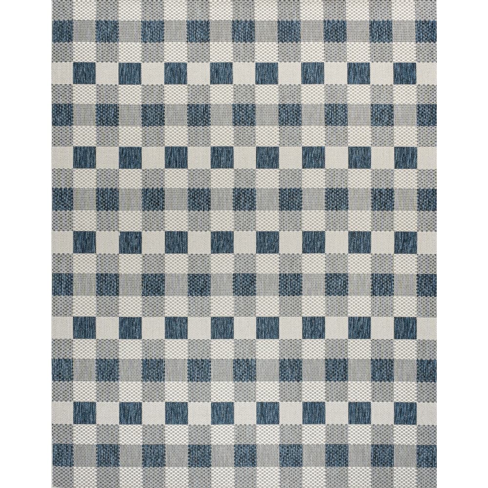 JONATHAN Y Biot Traditional Geometric Bold Gingham Black/Cream Indoor/Outdoor Area Rug