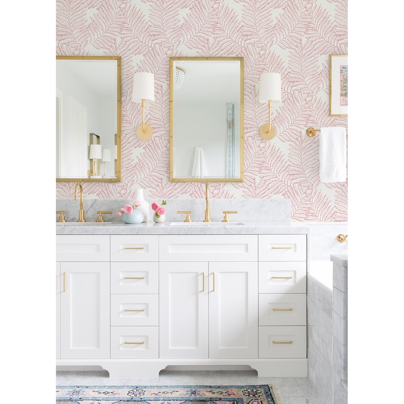 A-Street Prints Finnley Pink Inked Fern Wallpaper