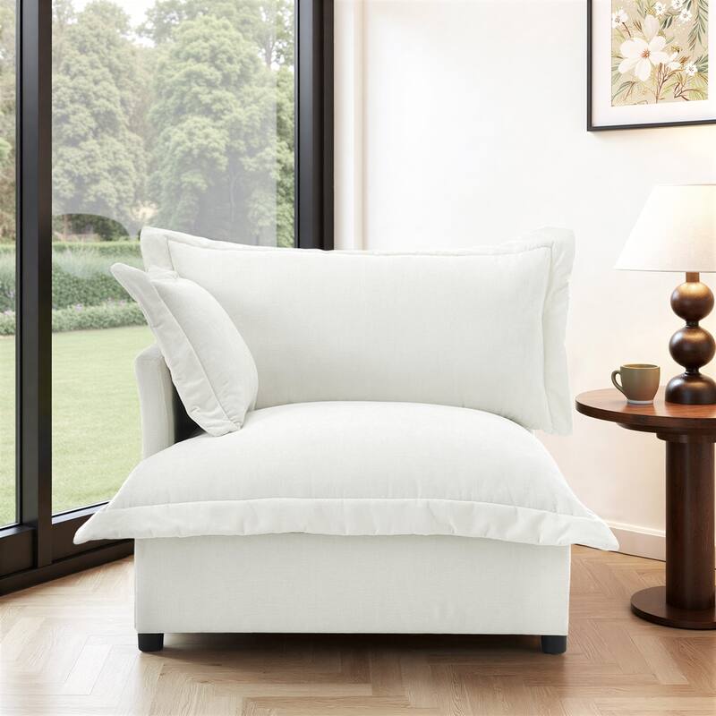 40"W Oversized Upholstered Chenille Comfy Cloud Corner Accent Chair