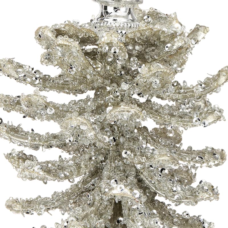 7" Iced Pinecone Ornament Set of 3