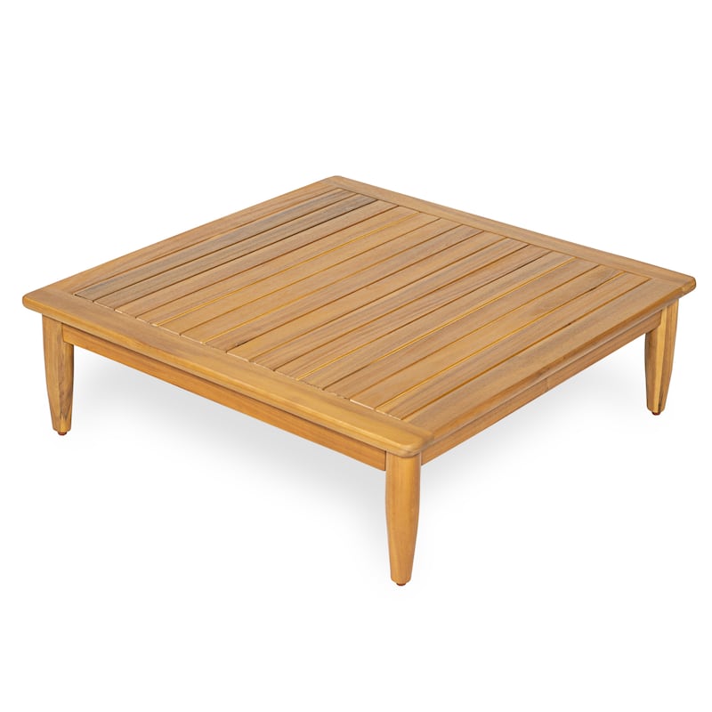 Scott Living - Sorrel Patio Acacia Square Coffee Table with Slatted Rustic Texture