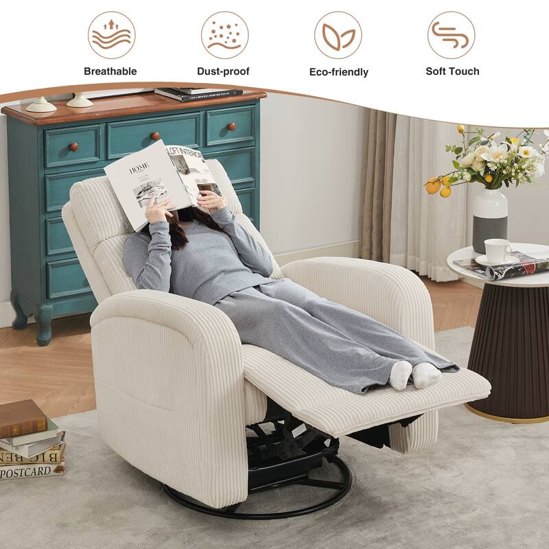 Aemeios Faux Leather Swivel Glider Rocker Manual Recliner Set of 2
