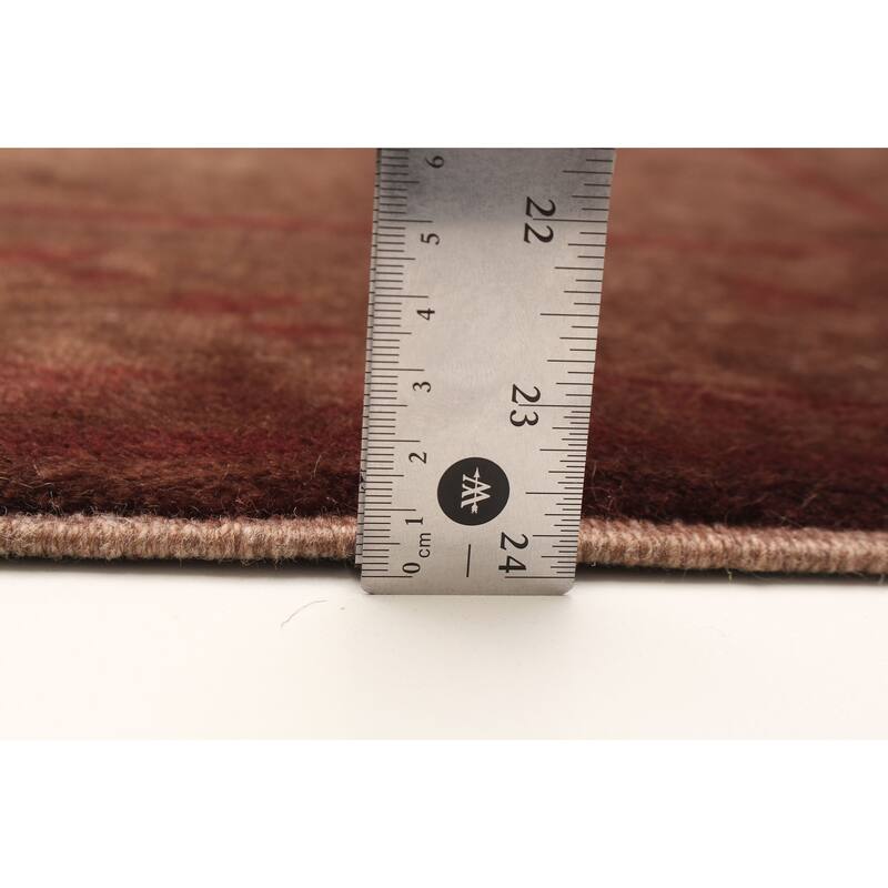 ECARPETGALLERY Hand-knotted Color Transition Brown, Red Wool Rug - 2'5 x 9'2